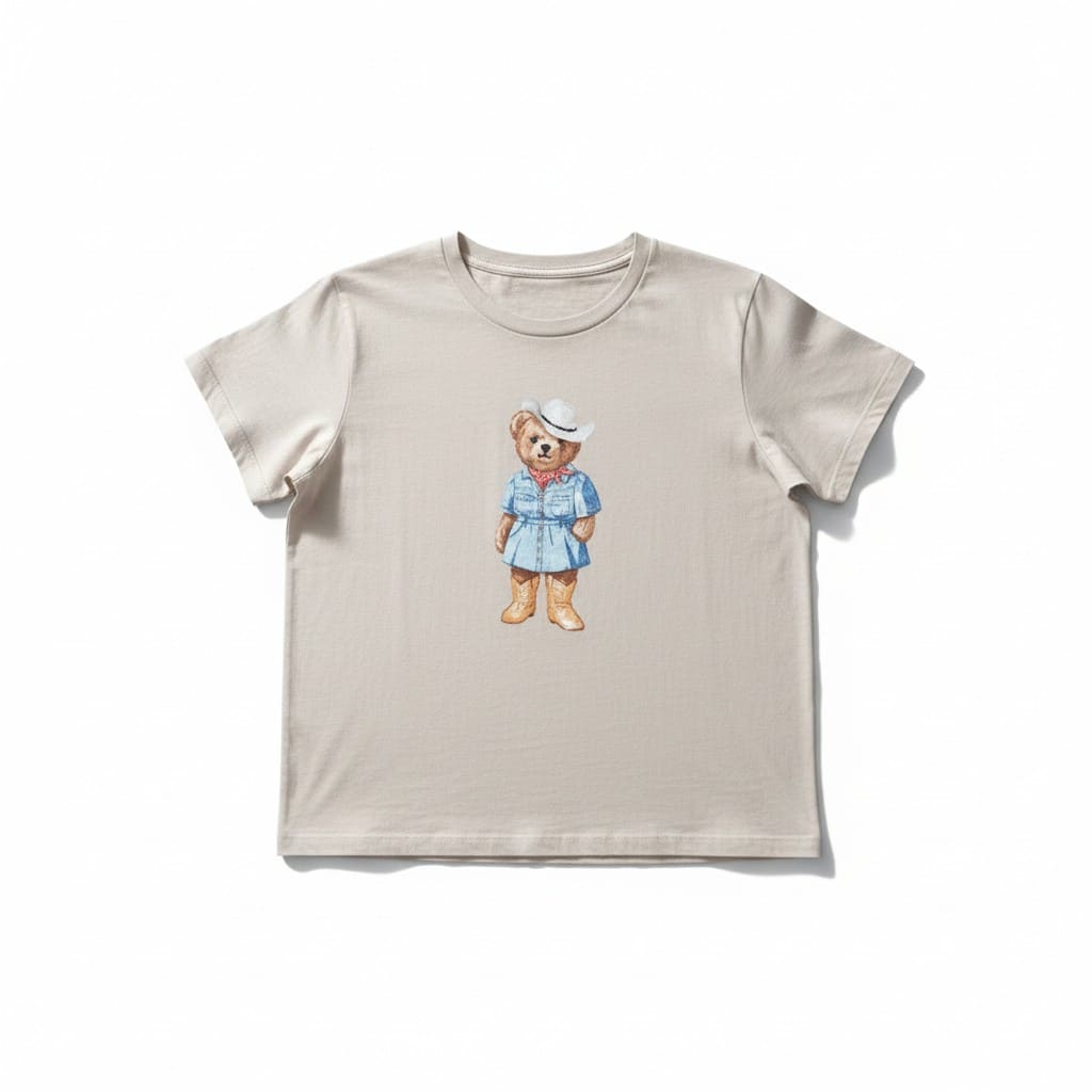 T-SHIRT BEIGE AVEC OURSON HOUSE OF COTTON MEDIUM