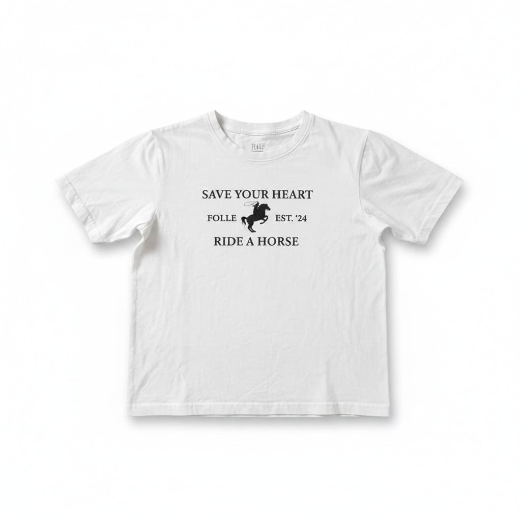 T-SHIRT BLANC "SAVE YOUR HEART" MEDIUM