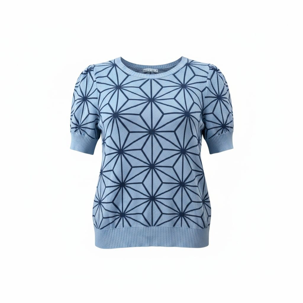 T-SHIRTS BLEU PÂLE AVEC MOTIF BLEU MEDIUM