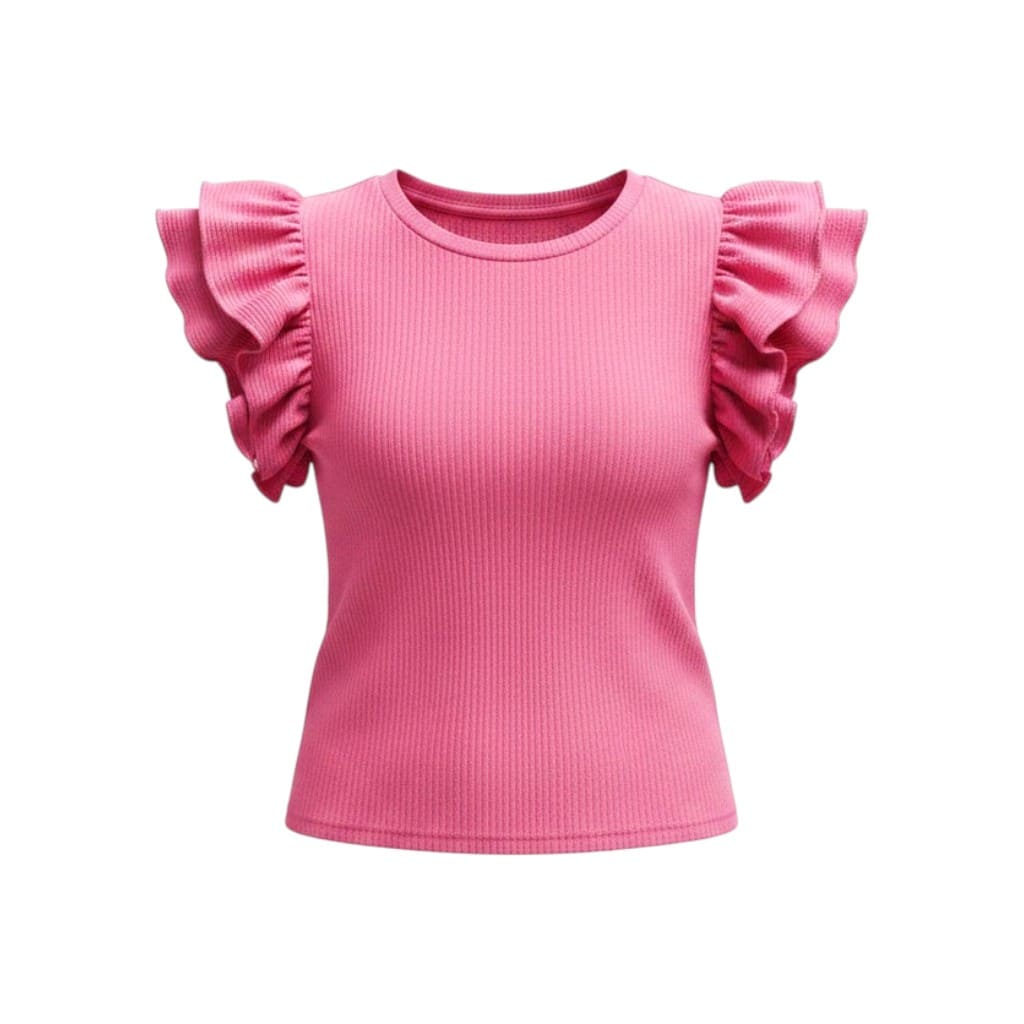 T-SHIRTS CROP FROUFROU ROSE ZARA MEDIUM