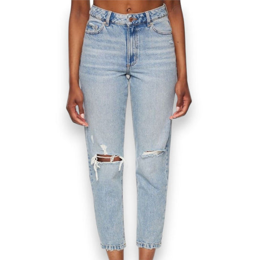 JEANS TAILLE HAUTE CLAUDIA DYNAMITE TROUÉS X-SMALL