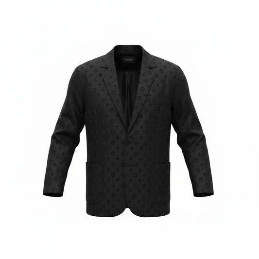 BLAZER NOIR AVEC MOTIFS FASHION CLASSIC WEAR LARGE