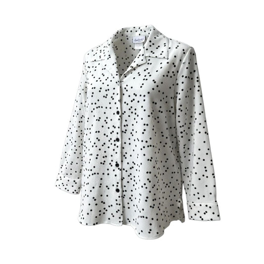 BLOUSE BLANCHE AVEC POINTS NOIRS LARGE