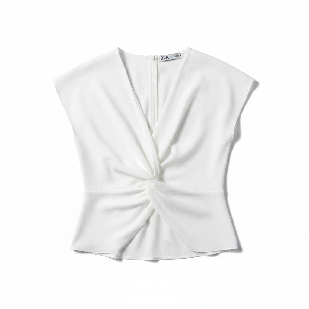 BLOUSE BLANCHE SANS MANCHES ZARA SMALL