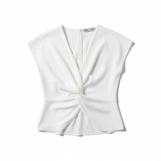 BLOUSE BLANCHE SANS MANCHES ZARA SMALL