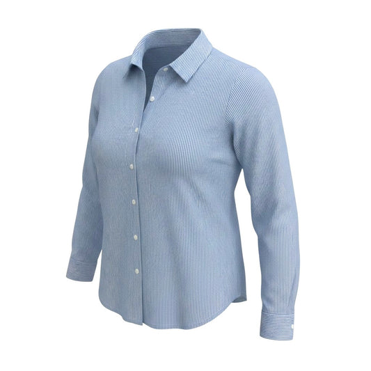 BLOUSE BLEU LIGNÉ BLANC REITMANS X-XLARGE