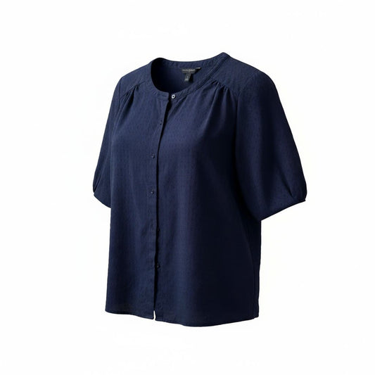BLOUSE BLEU MARIN AVEC BRODERIE BANANA REPUBLIC MEDIUM