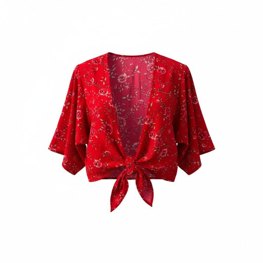 BLOUSE COL V DYNAMITE AVEC FLEURS SMALL