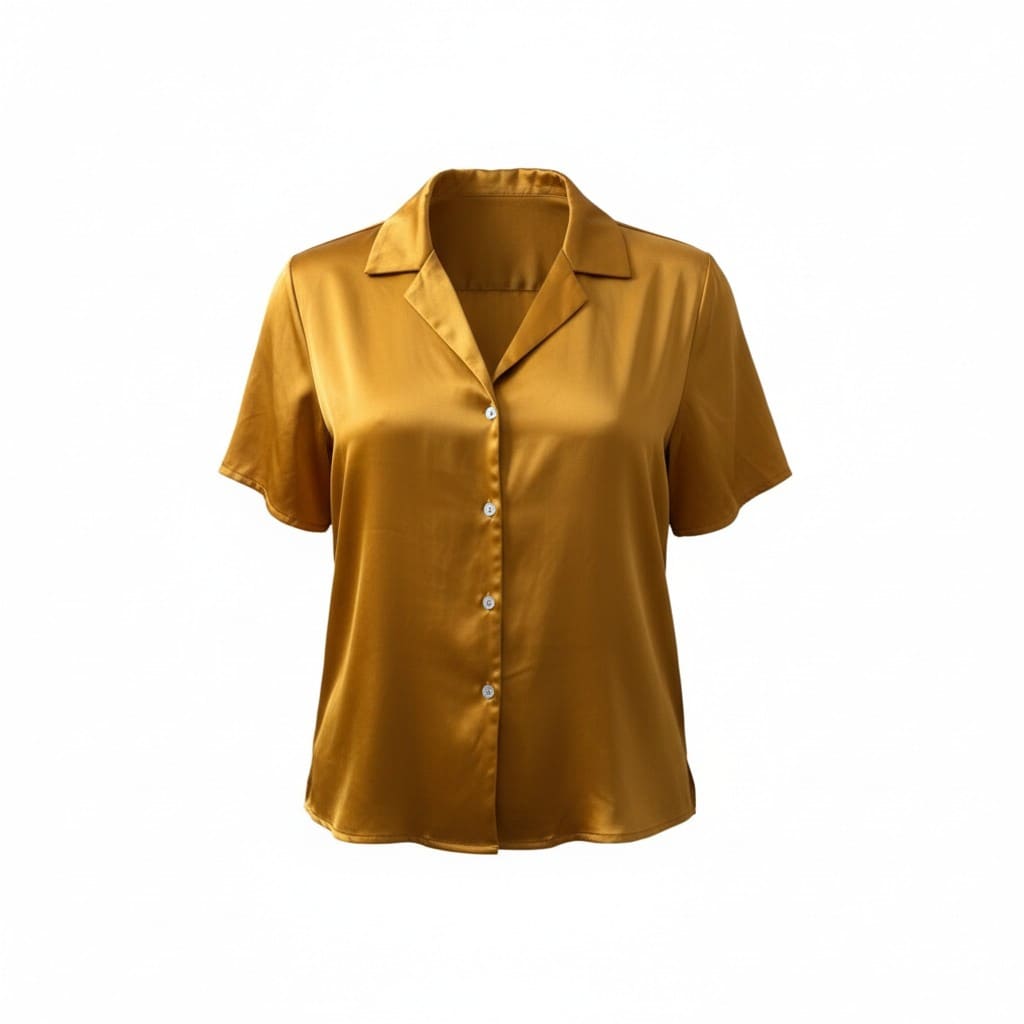BLOUSE EN SATIN JAUNE MOUTARDE RACHEL ZOÉ X-LARGE