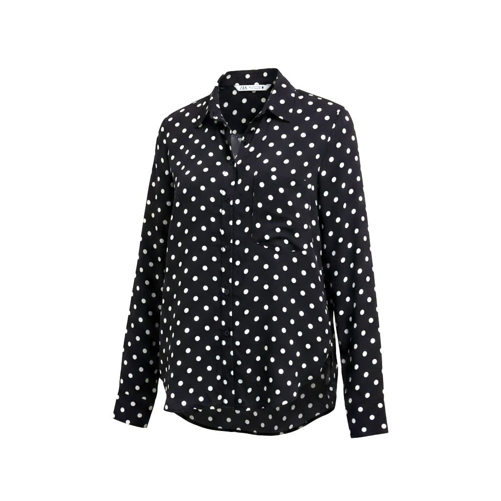 BLOUSE LÉGÈRE BLEU MARIN POINTS BLANCS ZARA X-SMALL