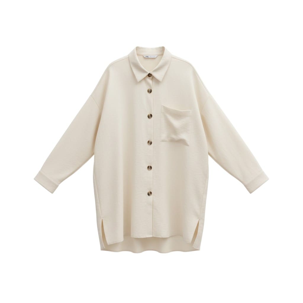 BLOUSE LONGUES CRÈME ZARA BOUTONS OR LARGE