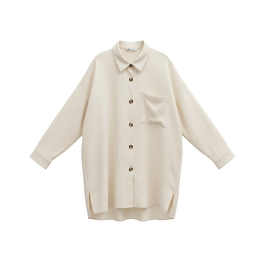 BLOUSE LONGUES CRÈME ZARA BOUTONS OR LARGE