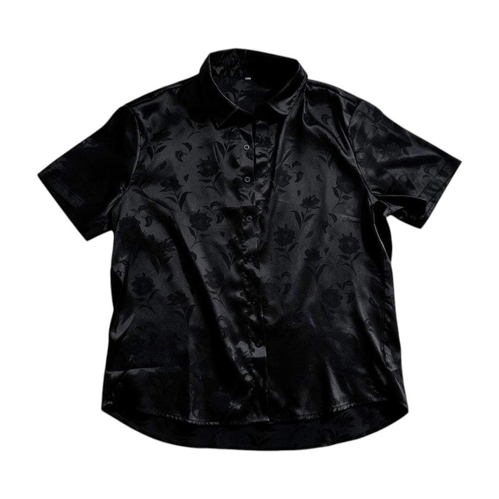 BLOUSE NOIR AVEC MOTIFS SUEDE MEDIUM