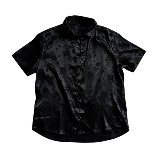 BLOUSE NOIR AVEC MOTIFS SUEDE MEDIUM
