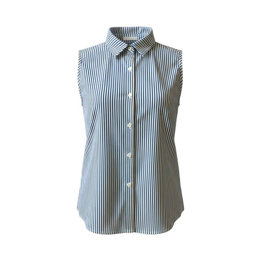 BLOUSE SANS MANCHES BLEU LIGNÉ BLANC X-LARGE