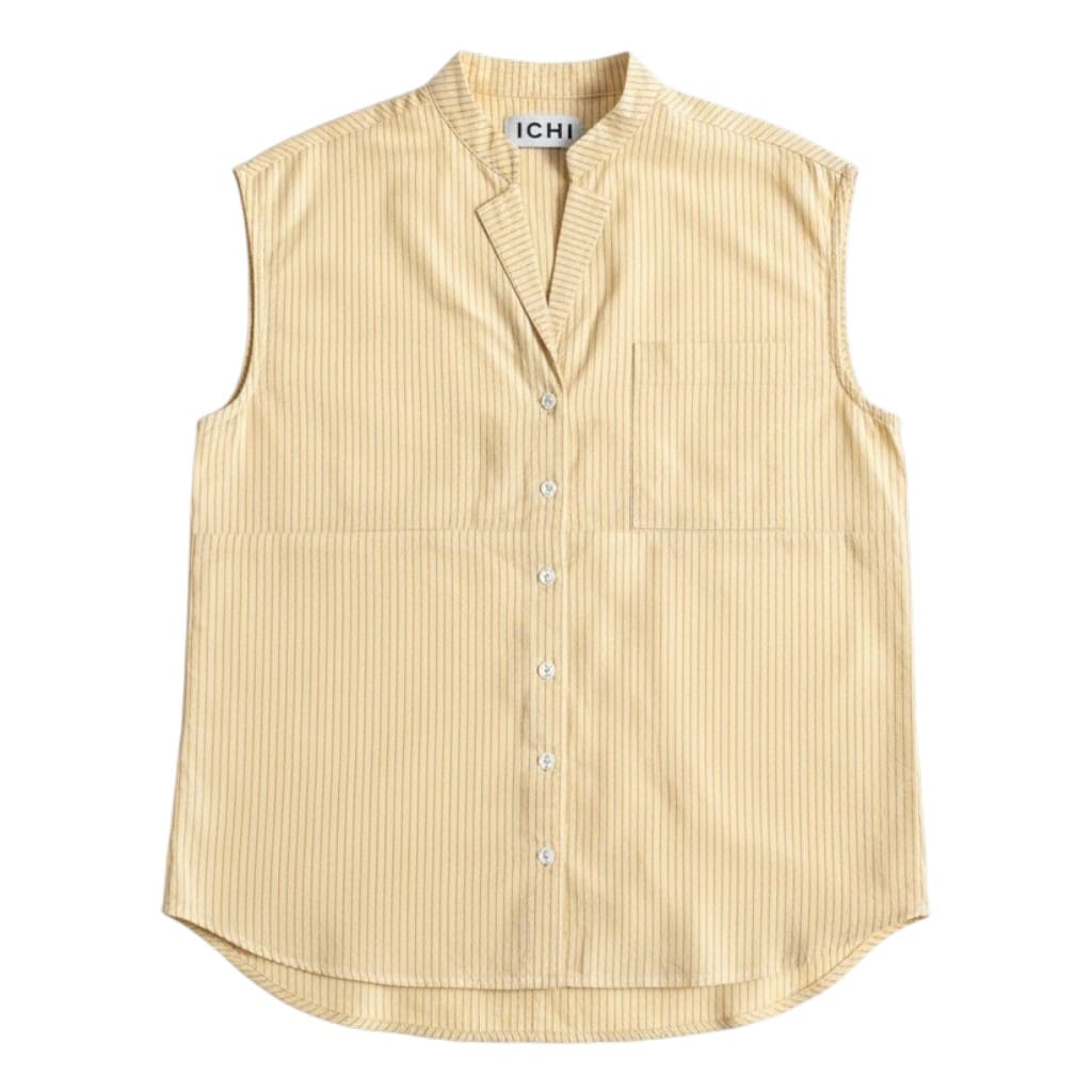 BLOUSE SANS MANCHES JAUNE PALE ICHI LIGNÉ SMALL