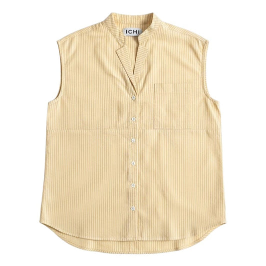 BLOUSE SANS MANCHES JAUNE PALE ICHI LIGNÉ SMALL