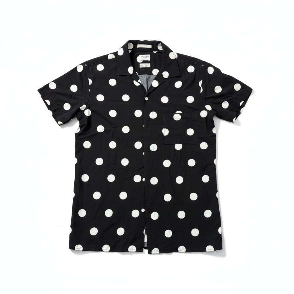 BLOUSE NOIR AVEC POINTS BLANC SMALL