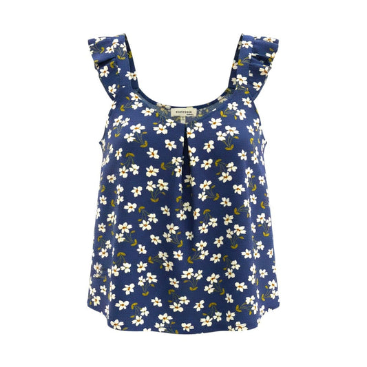 CAMISOLE BLEU AVEC FLEURS BLANCHES MONTEAU SMALL