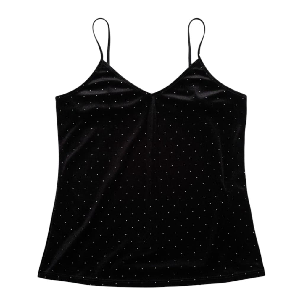CAMISOLE NOIR SUEDE AVEC BRILLANT MEDIUM