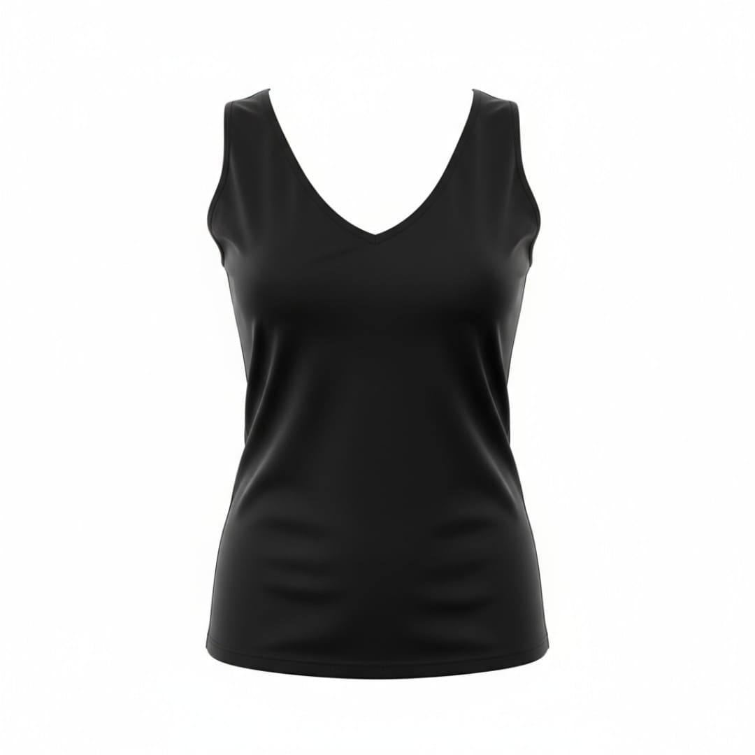 CAMISOLE NOIRE COL V CONFORTABLE LARGE