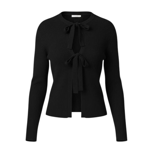 CARDIGAN AVEC BOUCLES NOIR PIECES MEDIUM