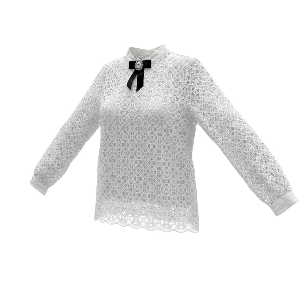 CHANDAIL MANCHES LONGUES BLANC BRODÉS AVEC BOUCLE NOIR NEUF SMALL