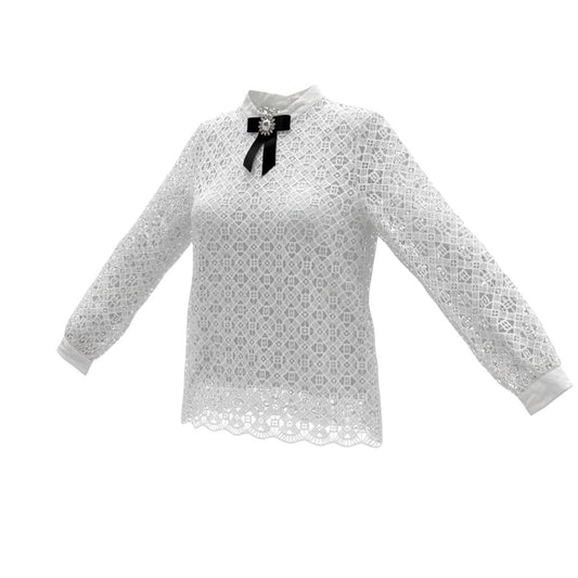 CHANDAIL MANCHES LONGUES BLANC BRODÉS AVEC BOUCLE NOIR NEUF SMALL