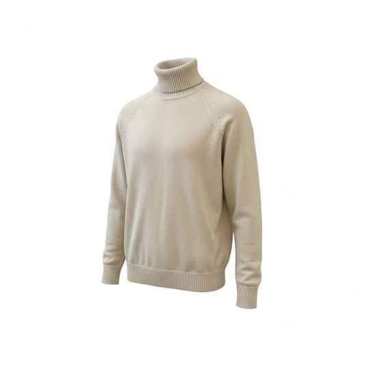 CHANDAIL MANCHES LONGUES COL ROULÉ BEIGE NEUF MEDIUM