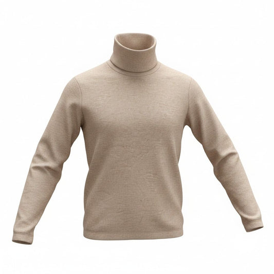 CHANDAIL MANCHES LONGUES COL ROULÉ BEIGE UNIQLO SMALL
