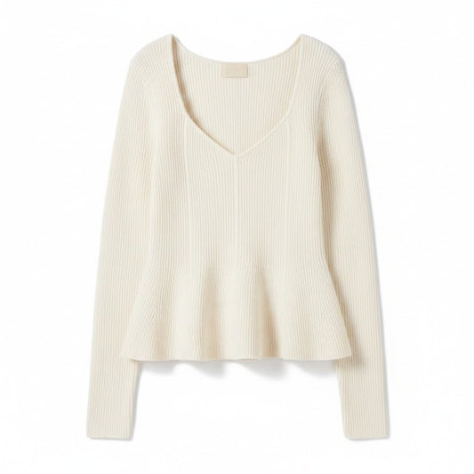 CHANDAIL MANCHES LONGUES CRÈME H&M MEDIUM