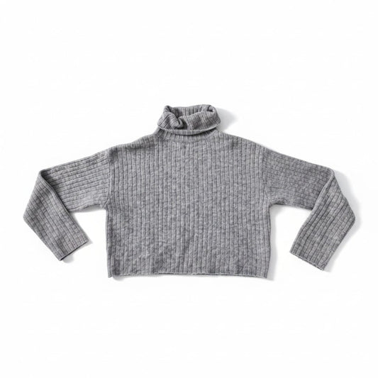 CHANDAIL MANCHES LONGUES CROP GRIS LAINAGE H&M X-SMALL / SMALL