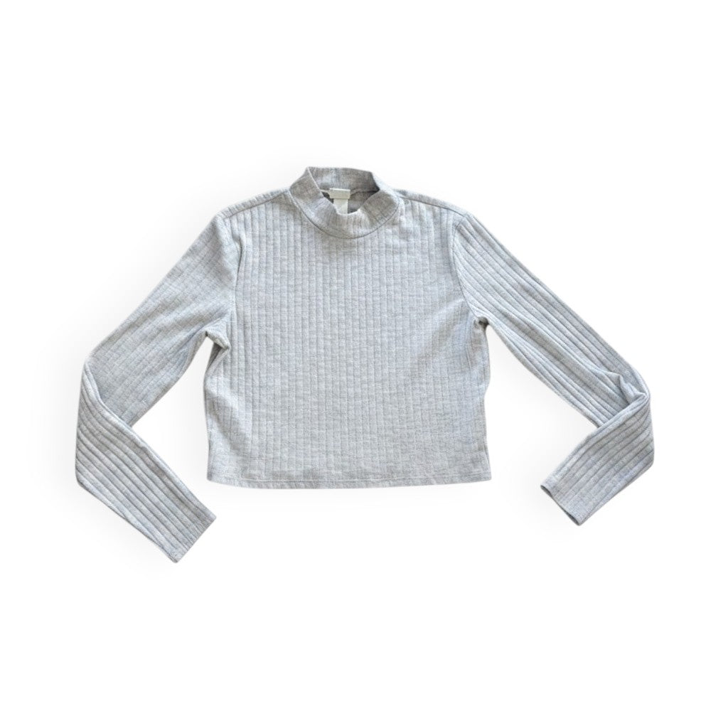 CHANDAIL MANCHES LONGUES LÉGER CROP GRIS H&M LARGE