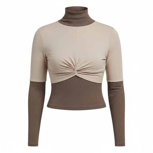 CHANDAIL MANCHES LONGUES MARRON JOELLE LARGE