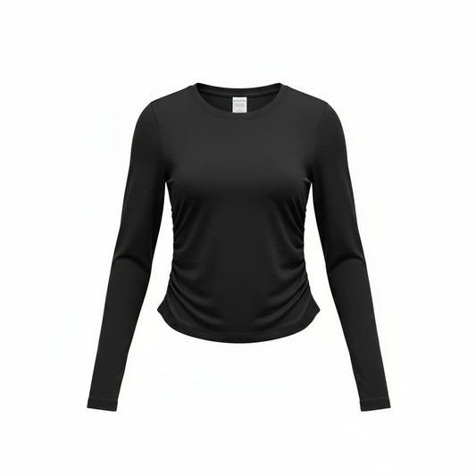 CHANDAIL MANCHES LONGUES NOIR CROP TOP DE SPORTS ATHLETA X-SMALL