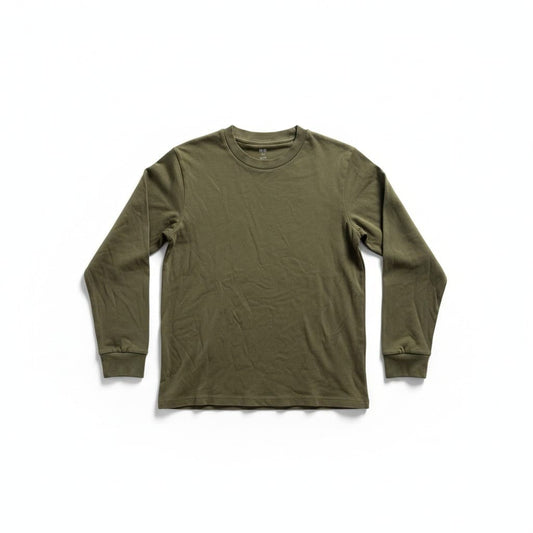 CHANDAIL MANCHES LONGUES VERT KAKI UNIQLO *USURE MEDIUM