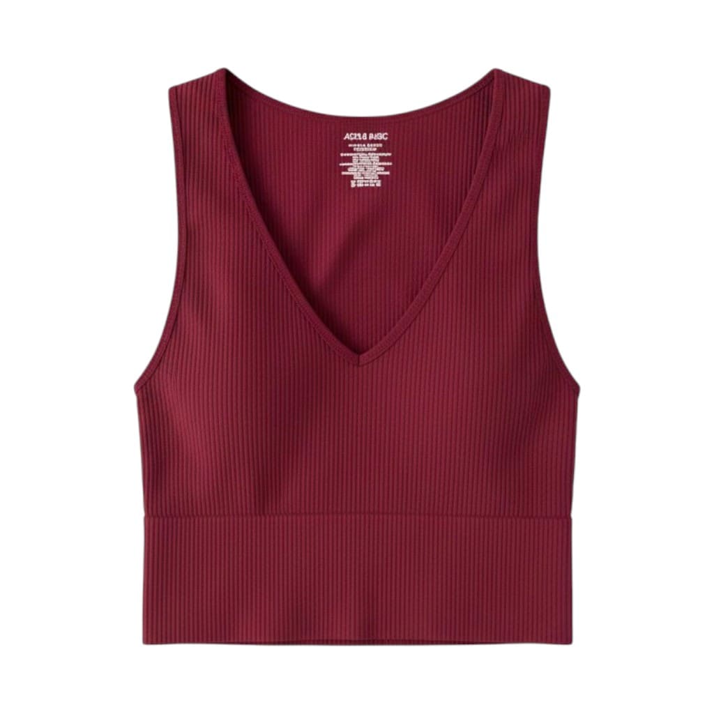 CROP BOURGOGNE COL V ARDENE SMALL