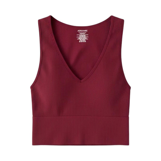 CROP BOURGOGNE COL V ARDENE SMALL
