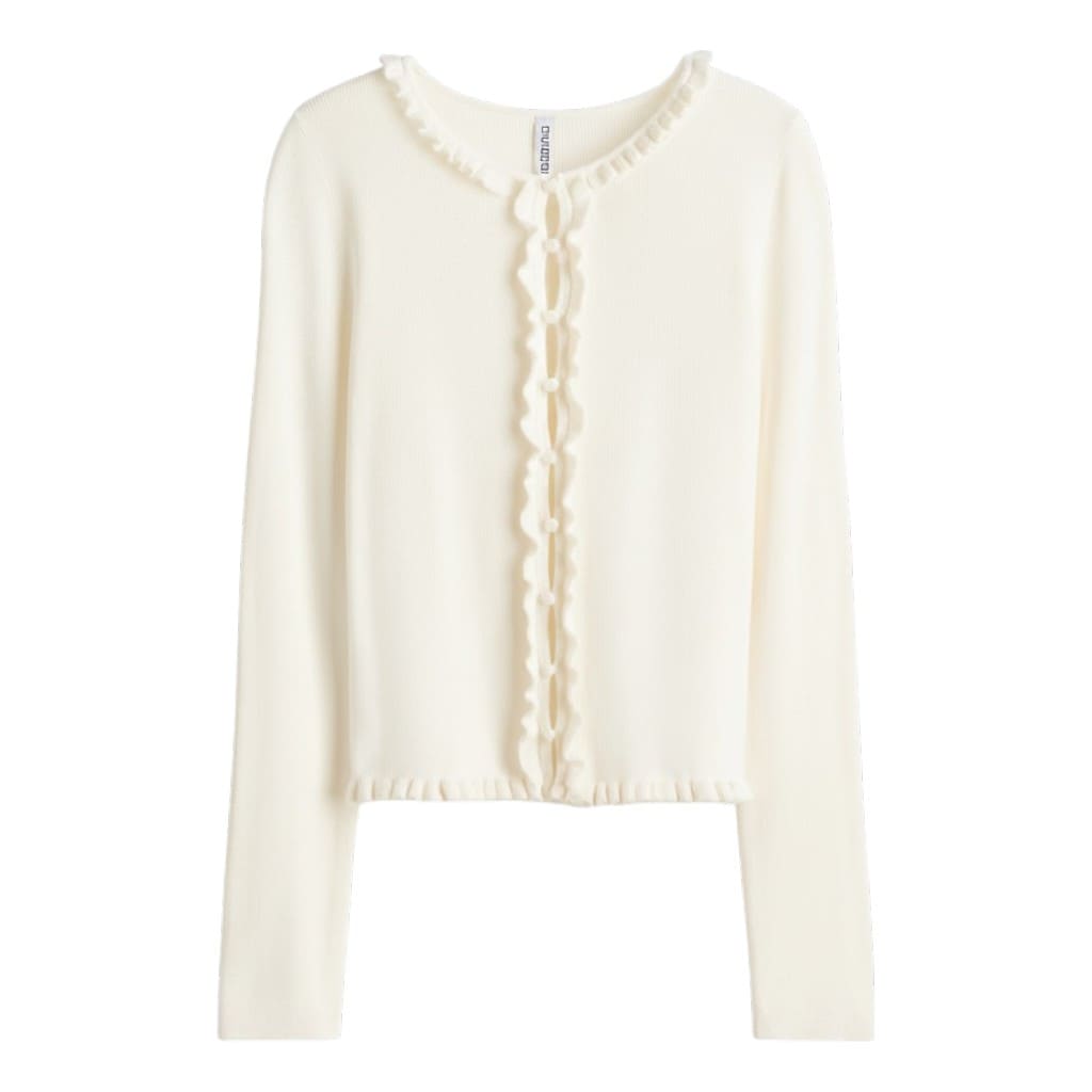 CROP CHANDAIL MANCHES LONGUES CRÈME H&M SMALL