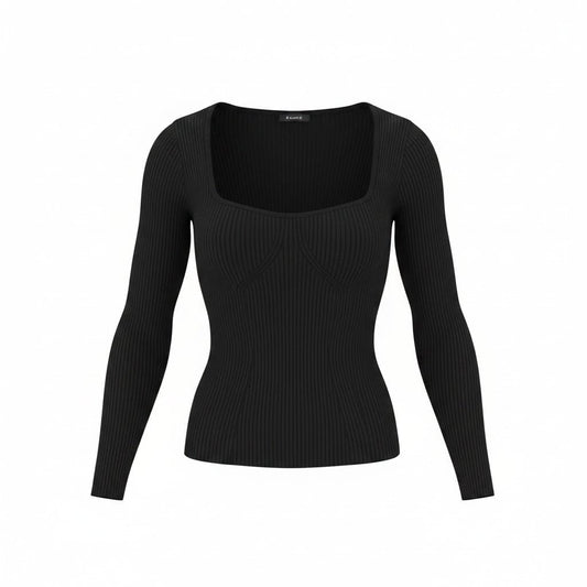 CROP CHANDAIL MANCHES LONGUES NOIR DYNAMITE SMALL