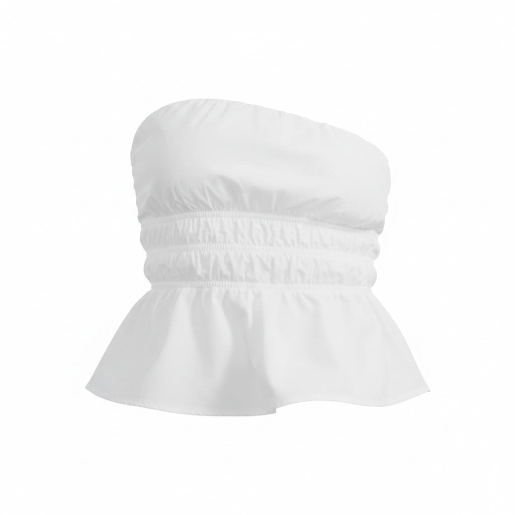 CROP FROUFROU SANS MANCHES BLANC DYNAMITE MEDIUM