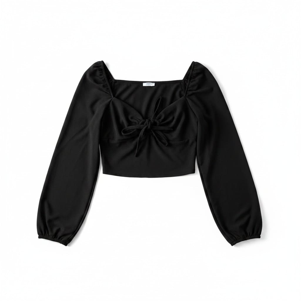 CROP MANCHES LONGUES NOIR ARDENE X-LARGE