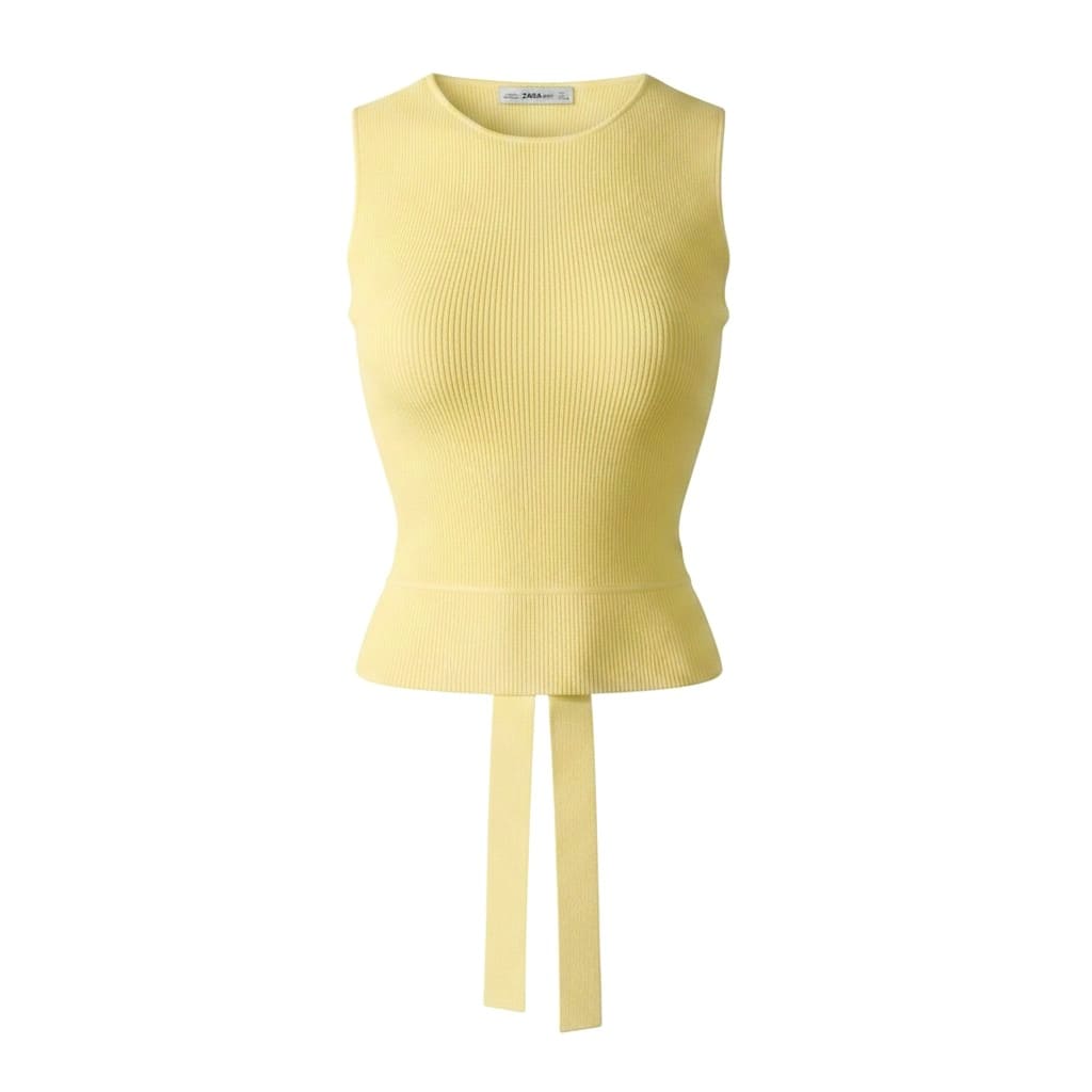 CROP SANS MANCHES JAUNE ZARA MEDIUM