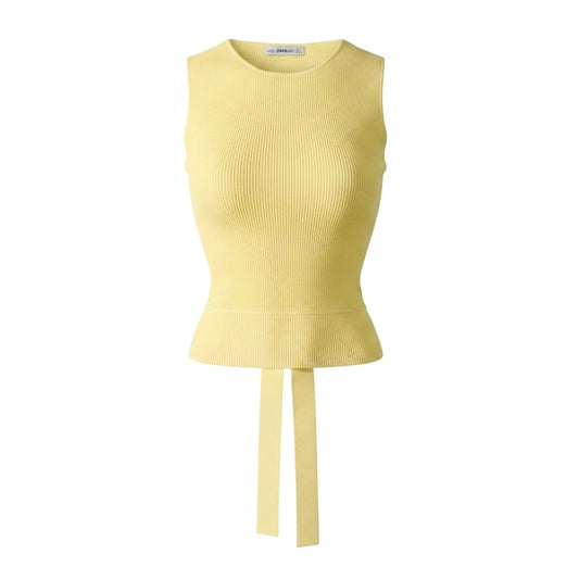 CROP SANS MANCHES JAUNE ZARA MEDIUM