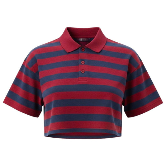 CROP T-SHIRTS LIGNÉ BLEU MARIN ET ROUGE MEDIUM