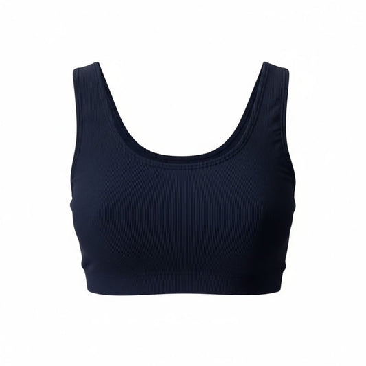 CROP TOP CAMISOLE BLEU MARIN MEDIUM