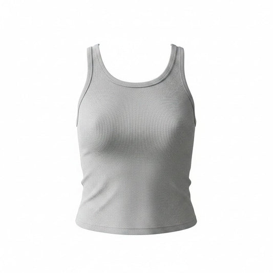CROP TOP CAMISOLE GRIS LA VIE EN ROSE AVEC PAD SMALL