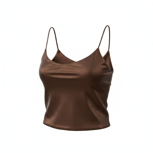 CROP TOP CAMISOLE MARRON MEDIUM