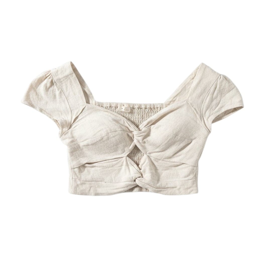 CROP TOP CRÈME STYLE LIN SMALL