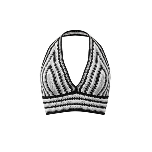 CROP TOP GRIS NOIR ET BLANC NEUF SMALL